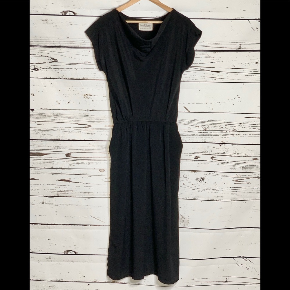 Vintage 1980’s DVF Midi Dress Black